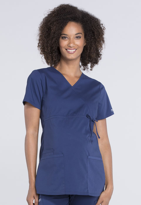 Cherokee Workwear Maternity Mock Wrap Top WW685