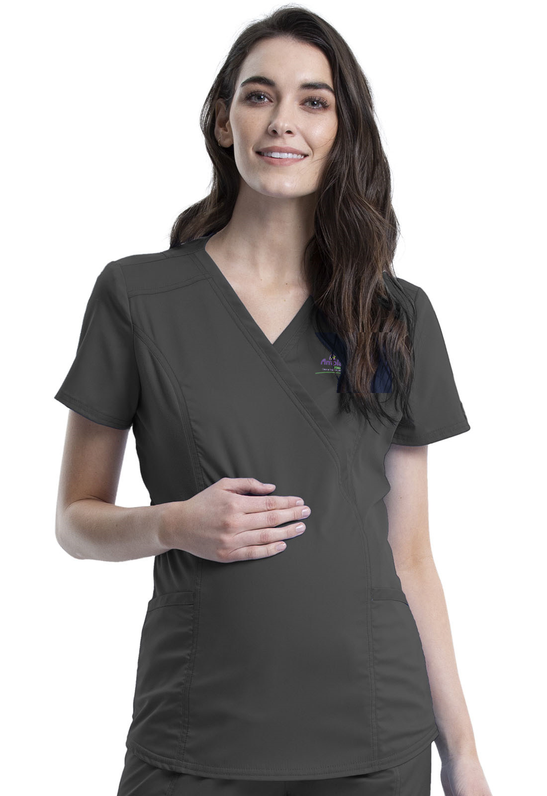 Cherokee Workwear Maternity Mock Wrap Top - WW688