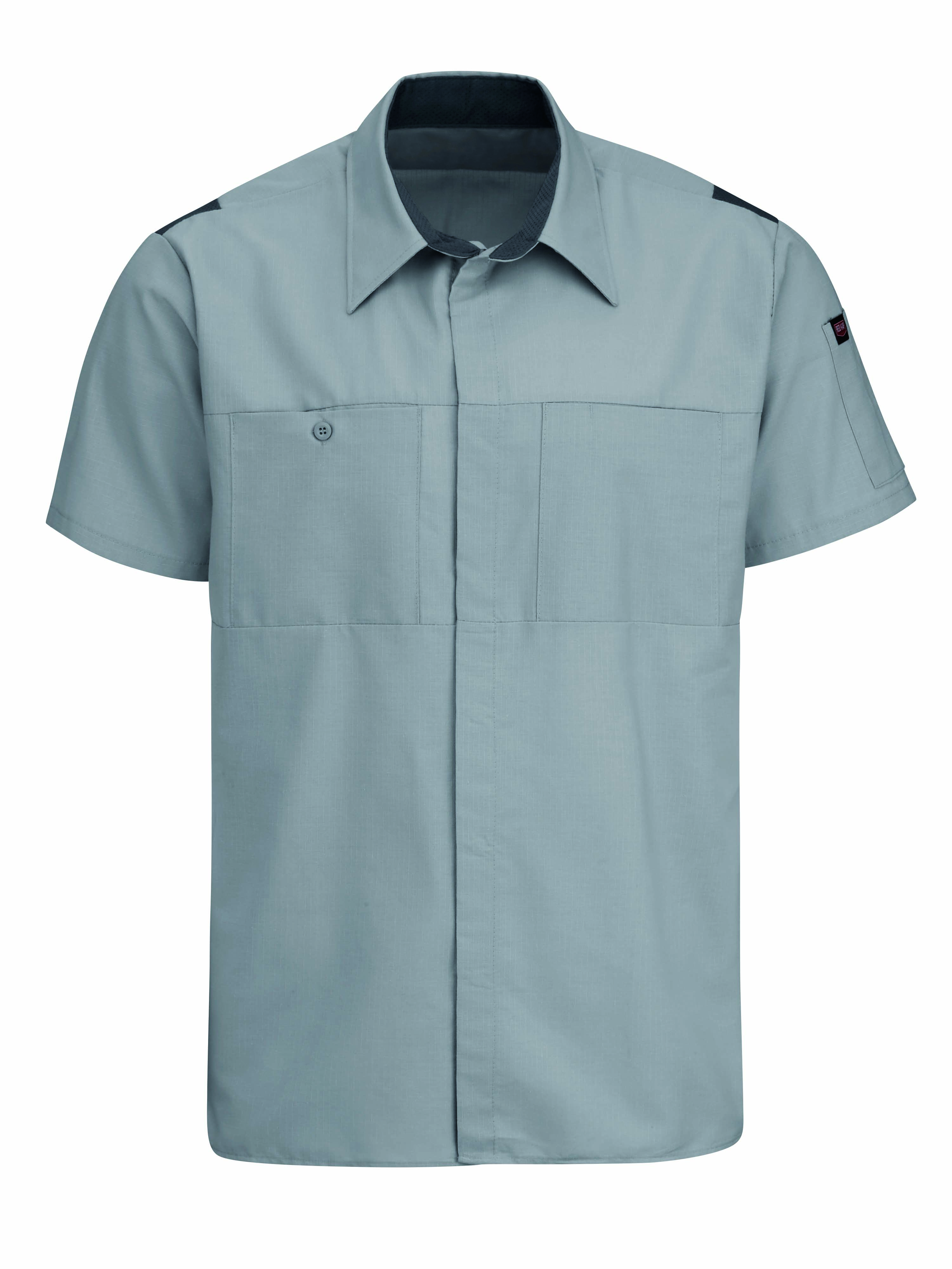 Men's Short Sleeve Performance Plus Shop Shirt With Oilblok Technology SY42GC